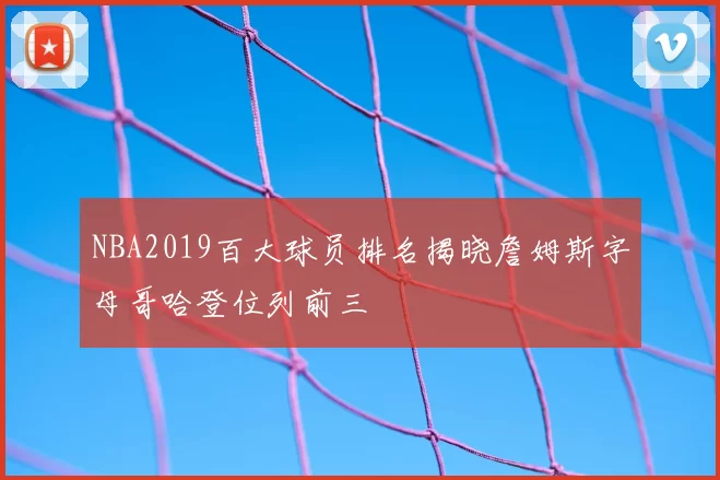 NBA2019百大球员排名揭晓詹姆斯字母哥哈登位列前三